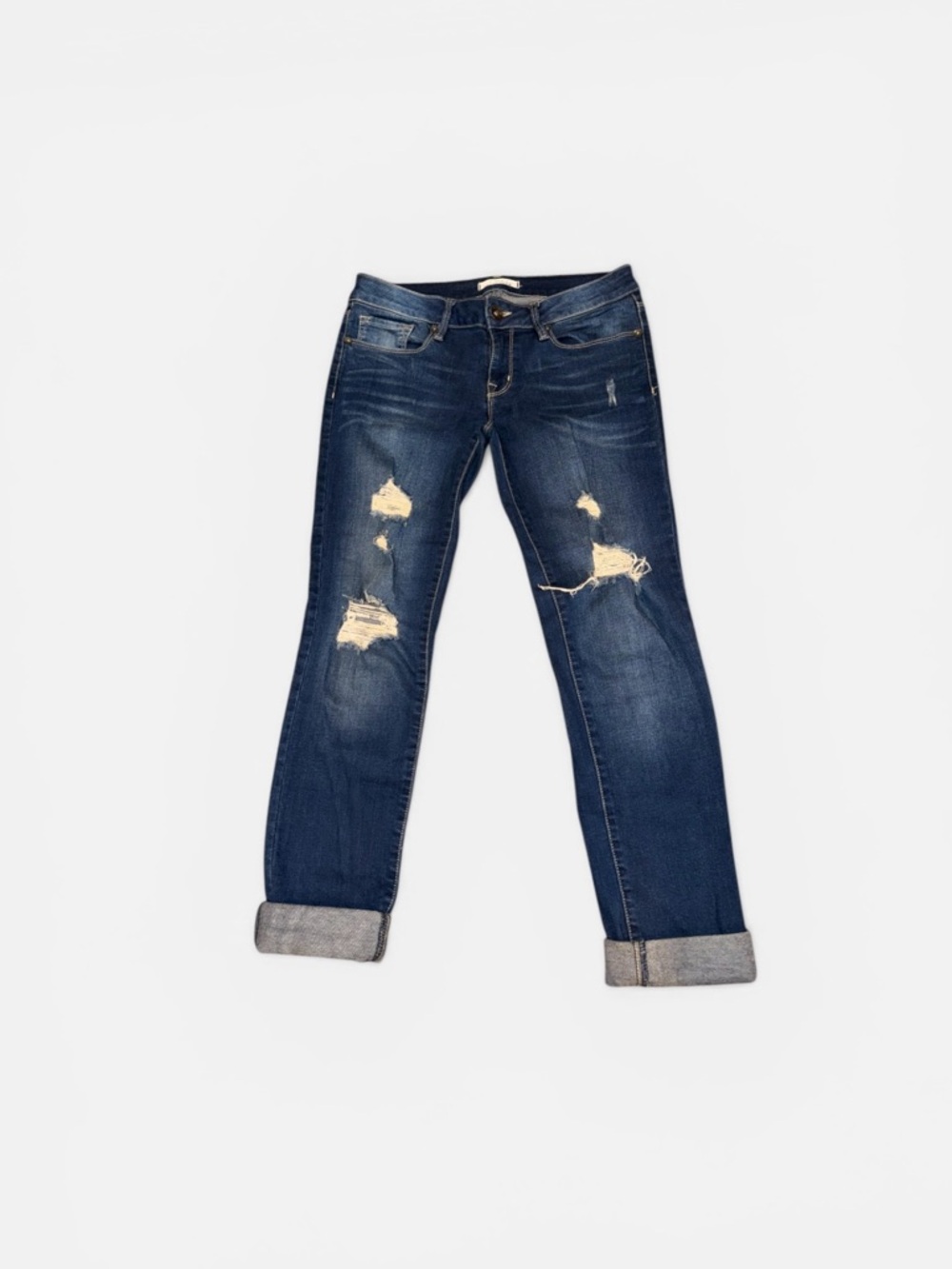 Bullhead Dark Blue Distressed Boyfriend Jeans